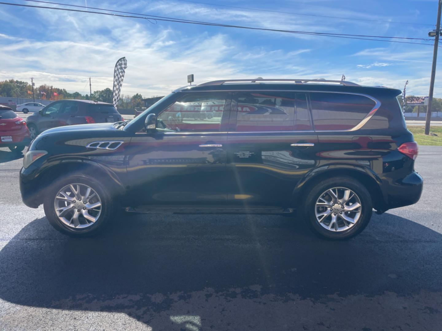 2012 Black INFINITI QX (JN8AZ2NE5C9) with an V8, 5.6 Liter engine, Automatic, 7-Spd transmission, located at 8008 Warden Rd, Sherwood, AR, 72120, (501) 801-6100, 34.830078, -92.186684 - Photo#4